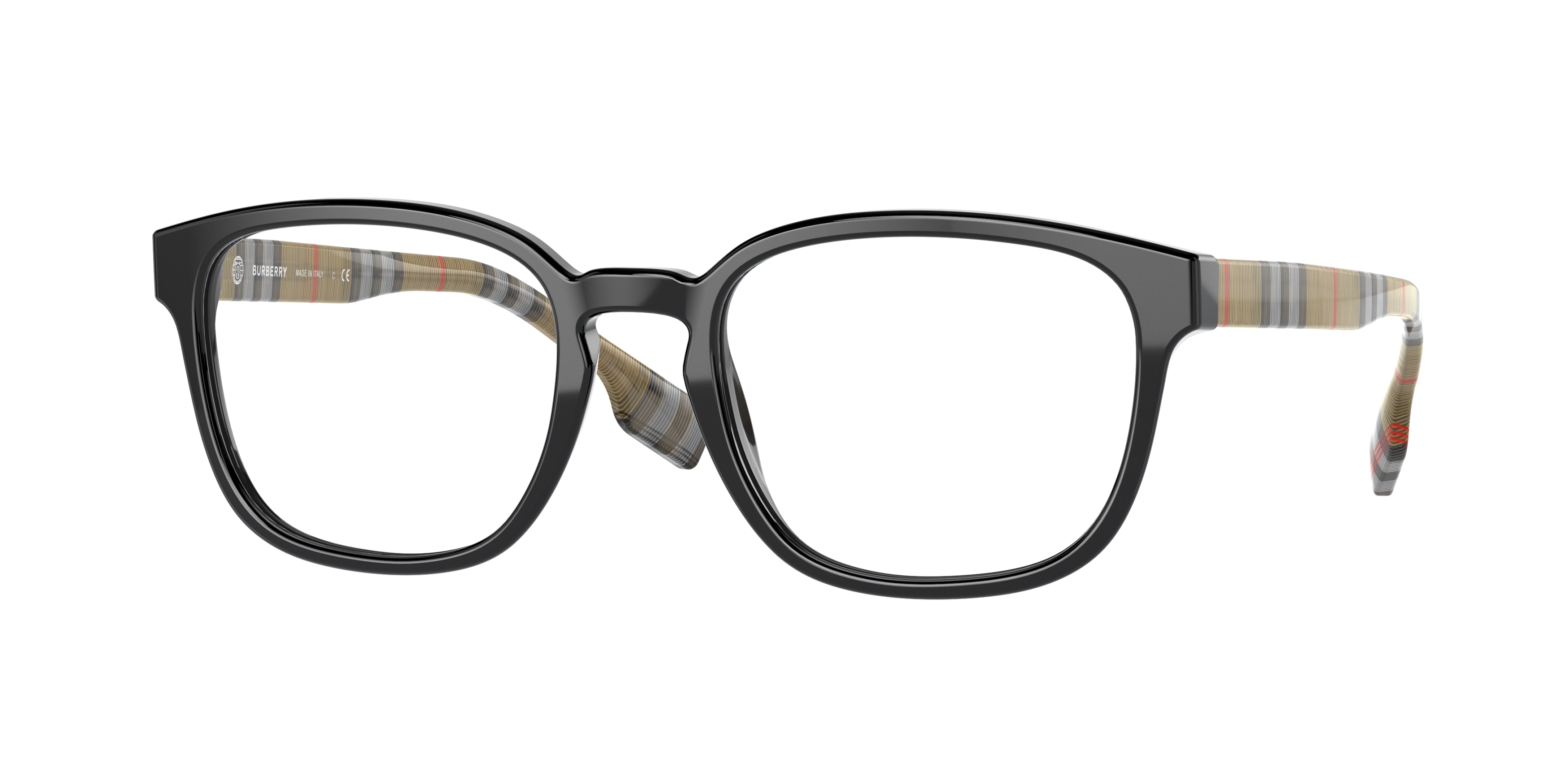 Burberry Herren BE2344 Edison 3952 Optische Fassungen Acetat Schwarz Transparent Quadratisch Normal-image